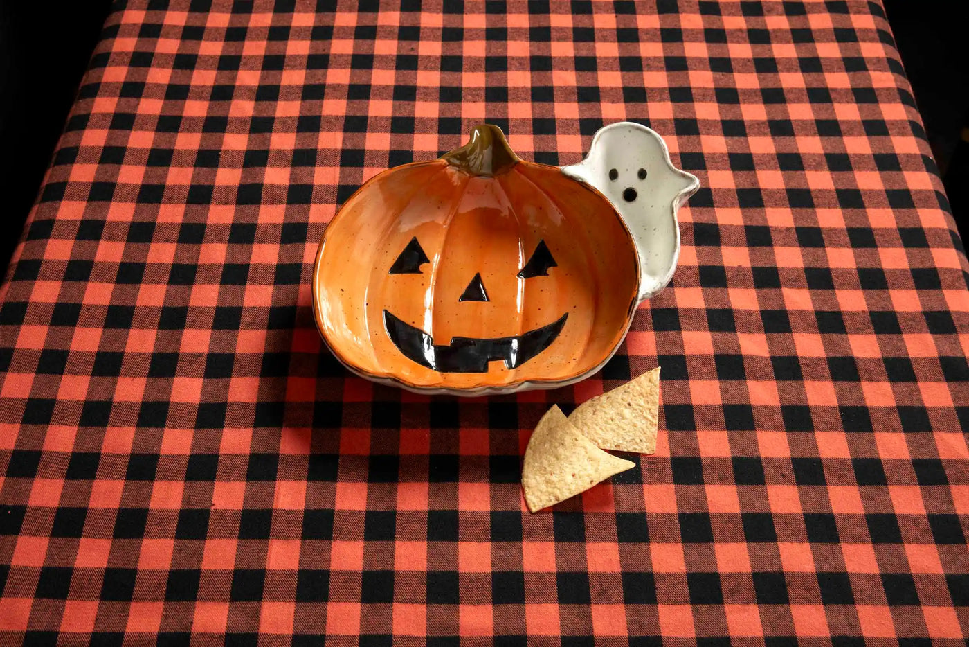 Pumpkin Ghost Chip & Dip Bowl