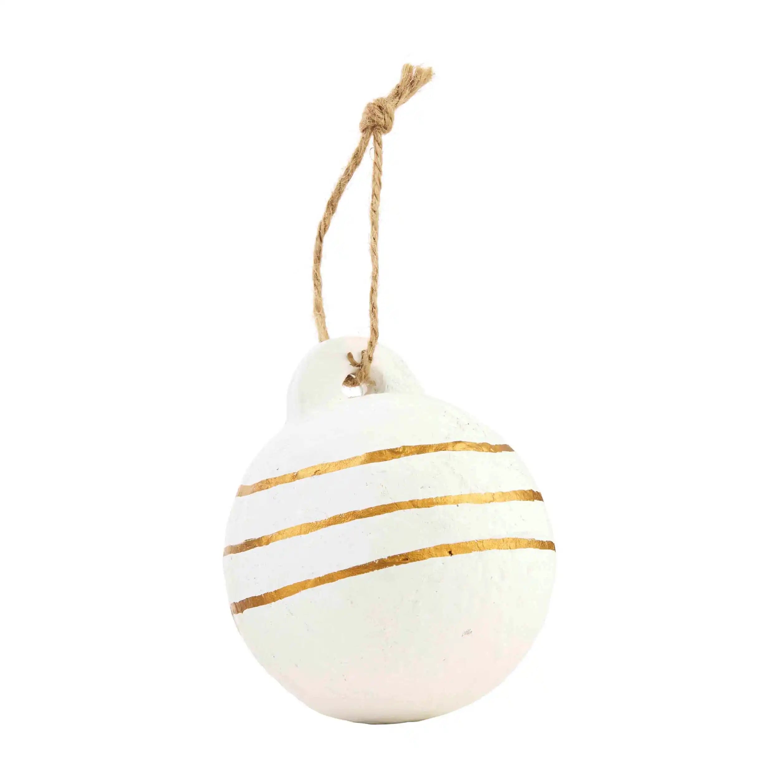 Papier Mache Ball Stripe Ornament