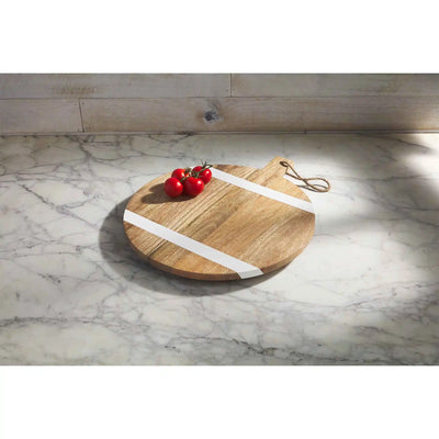Work of Art & Engineering Wood and White Lazy Susan