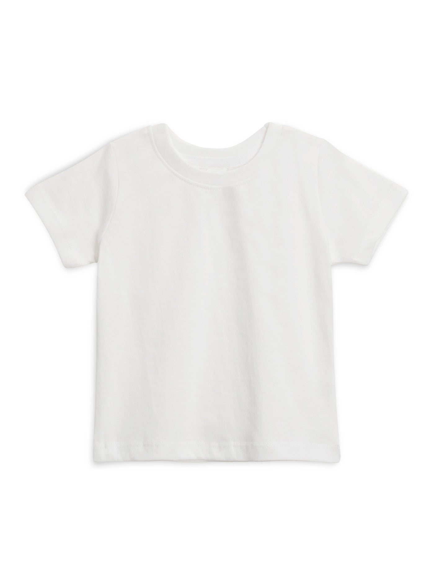 Organic Kids Classic Crew Neck Tee in White and Natural