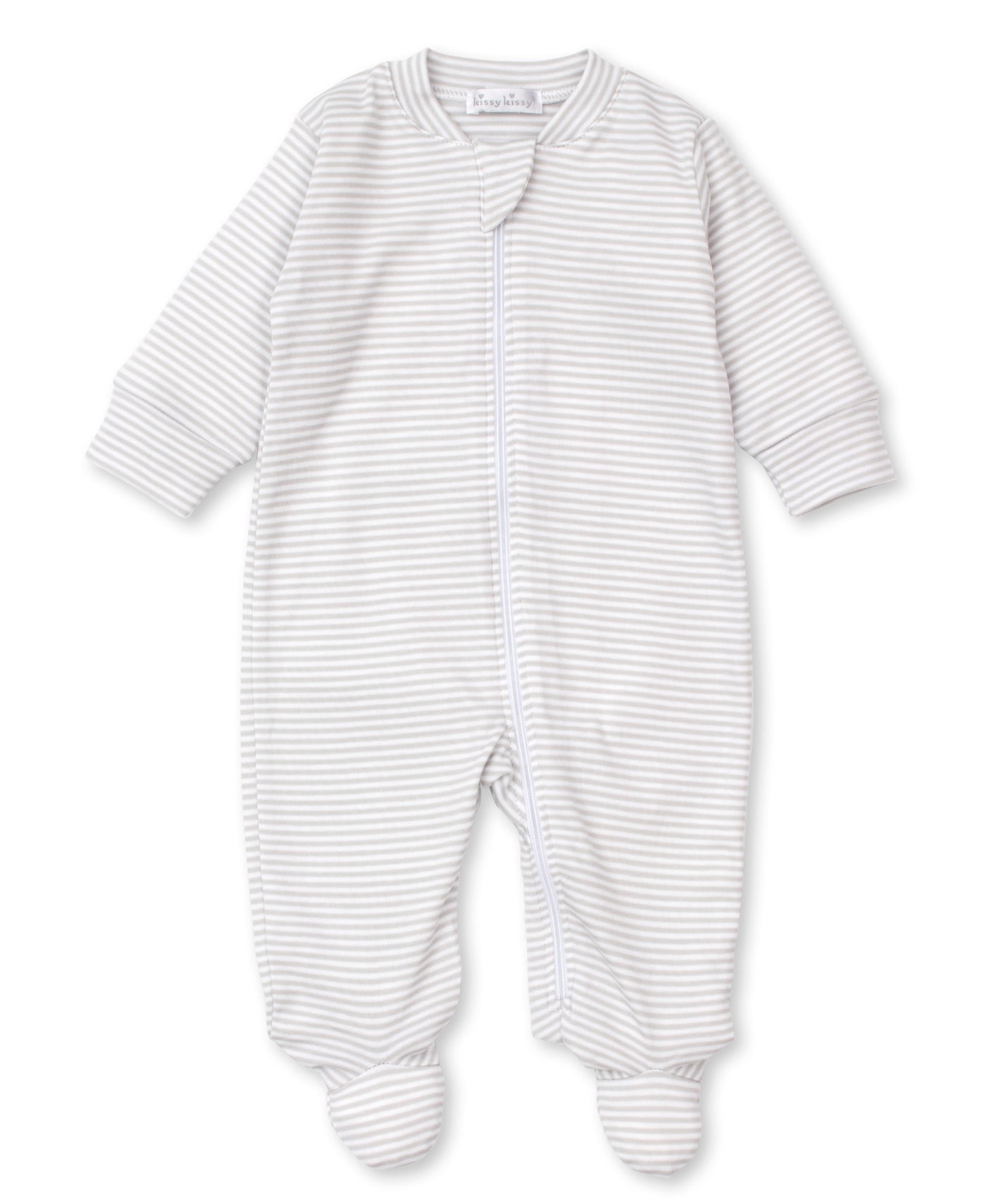 Kissy Kissy Stripe Footie with Zipper