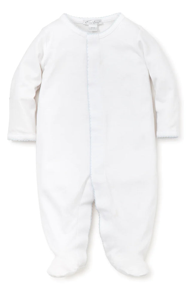Kissy Kissy White Footie Basic with trim in pink and blue