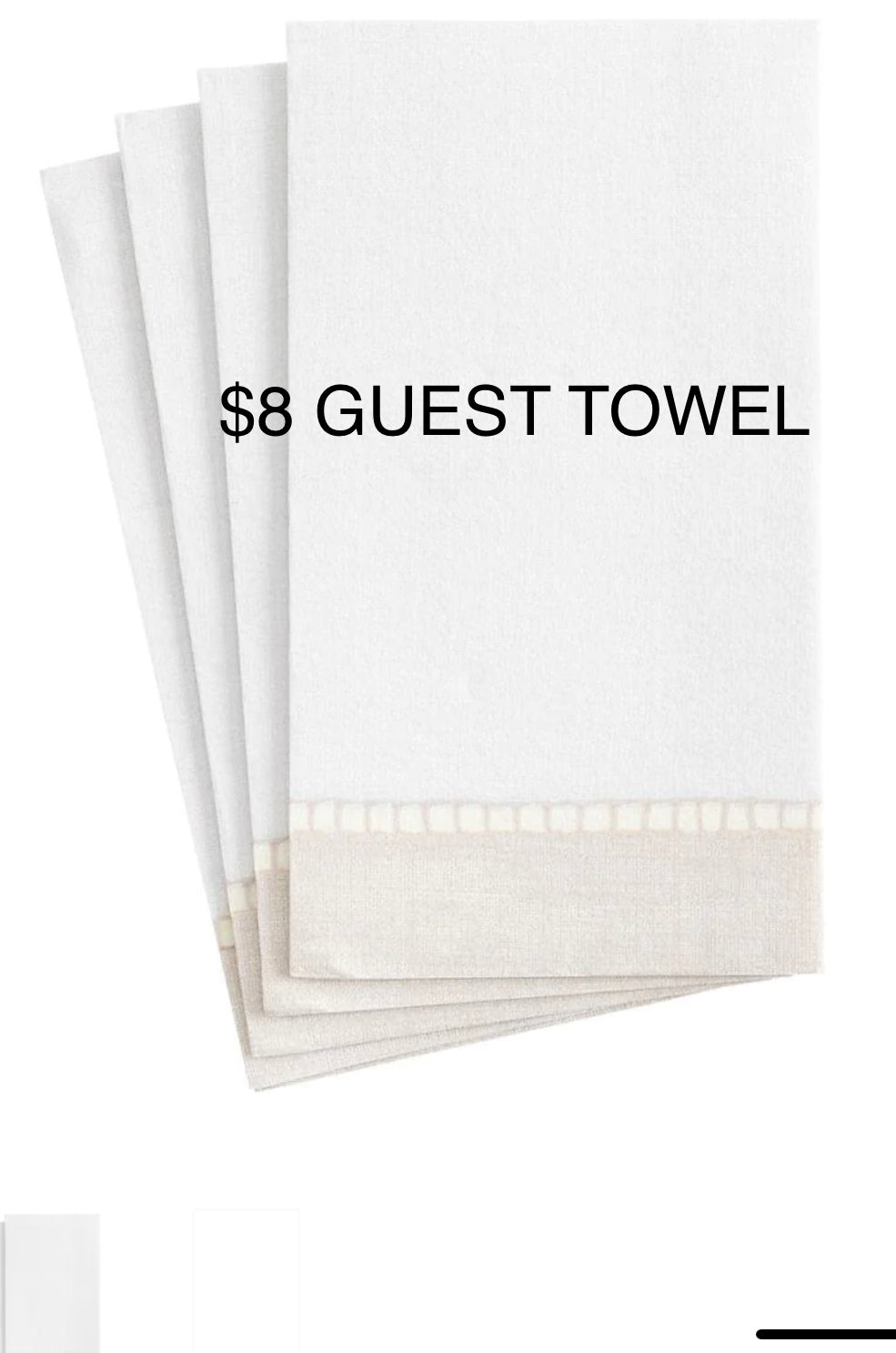 Caspari Guest Towel/Buffet Napkin Stitching Around Collections